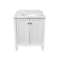 Turner Hastings Coventry 75x55 White Vanity With Real Marble Top & Under Counter Basin
