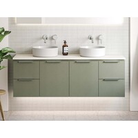 Timberline Nevada 1200mm Double Bowl Wall Hung Vanity With Alpha Ceramic Top