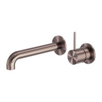 Nero Mecca Wall Basin/Bath Mixer Handle Up 160mm Separate Back Plate Brushed Bronze