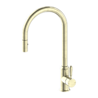 Nero York Pull Out Sink Mixer With Vegie Spray Function With Metal Lever Aged Brass NR69210802AB