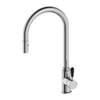 Nero York Pull Out Sink Mixer With Vegie Spray Function With Black Porcelain Lever Chrome NR69210803CH