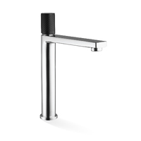 Linkware GABE T704CP-BK Hight Rise Tall Fixed Spout Basin Mixer Chrome and Black
