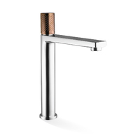 Linkware GABE T704CP-RG Hight Rise Tall Fixed Spout Basin Mixer Chrome/Rose Gold