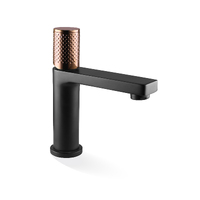 Linkware T705BK-RG GABE Fixed Spout Standard Basin Mixer Black and Rose Gold