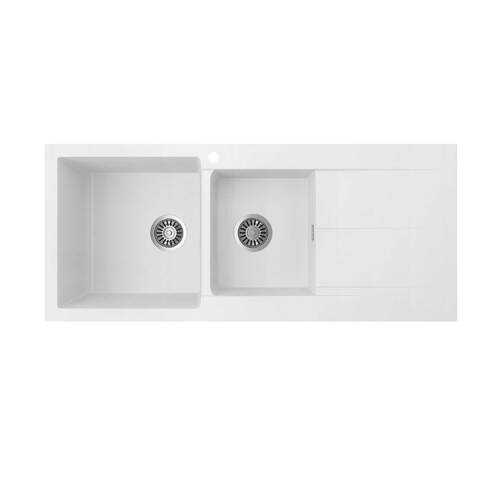 Seima Oros White Sink 1.75 Bowl With Left or Right Hand Drainer No Taphole