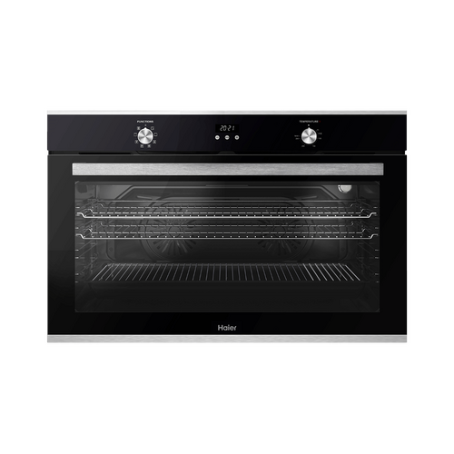 Haier HWO90S10EX2 90cm 10 Function Wall Stainless Steel and Black Oven 
