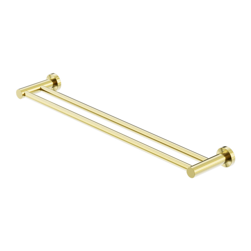 Nero Mecca Double Towel Rail 600mm Brushed Gold