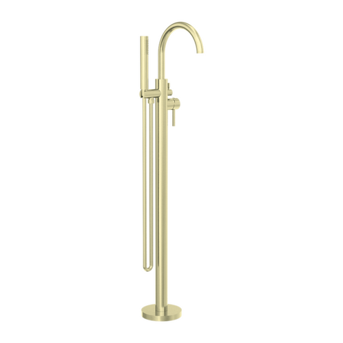 Nero NR210903ABG Mecca Round Freestanding Mixer With Hand Shower Brushed Gold