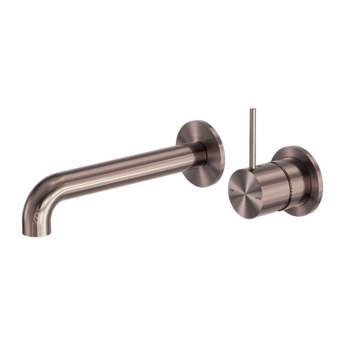 Nero Mecca Wall Basin/Bath Mixer Handle Up 160mm Separate Back Plate Brushed Bronze