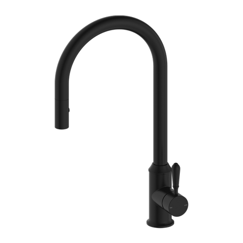 Nero York Pull Out Sink Mixer With Vegie Spray Function With Metal Lever Matte Black NR69210802MB