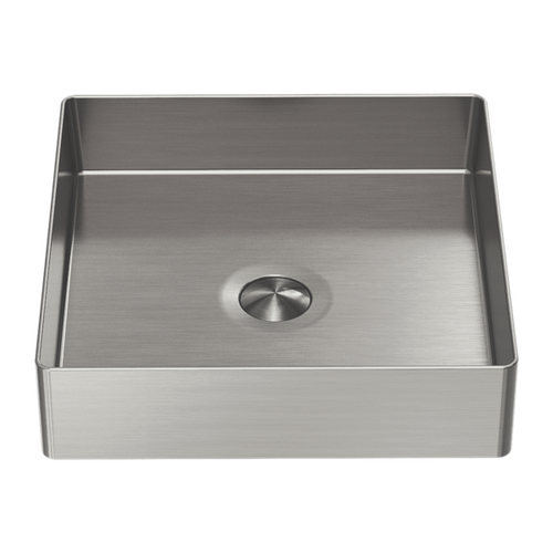 Nero NRB401SBN Opal Square 400mm Stainless Steel Basin Brushed Nickel