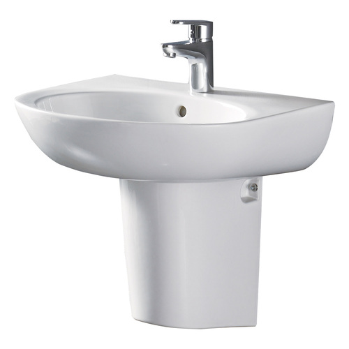 Fienza Stella Care 1 Tap Hole Wall Basin With Integral Shroud Gloss White